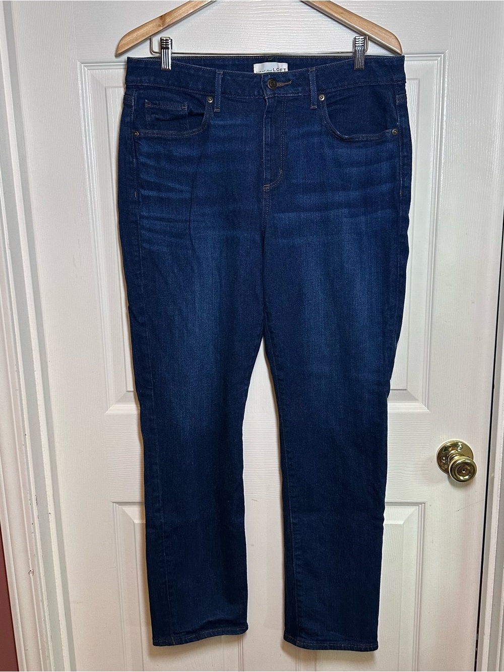 LOFT The Curvy Super Soft Girlfriend Denim Jeans Women's Size 12/31 Dark Wash